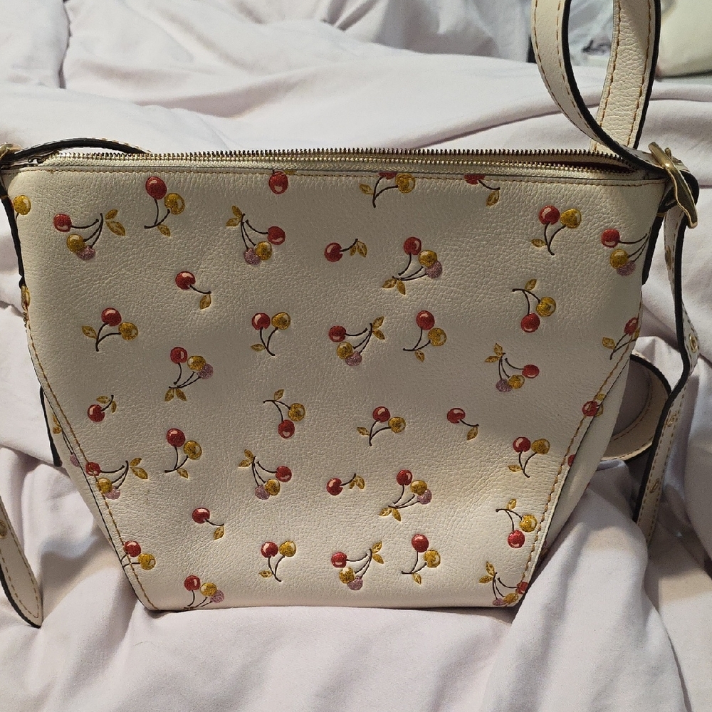 COACH Cherry Pattern Cream Purse
